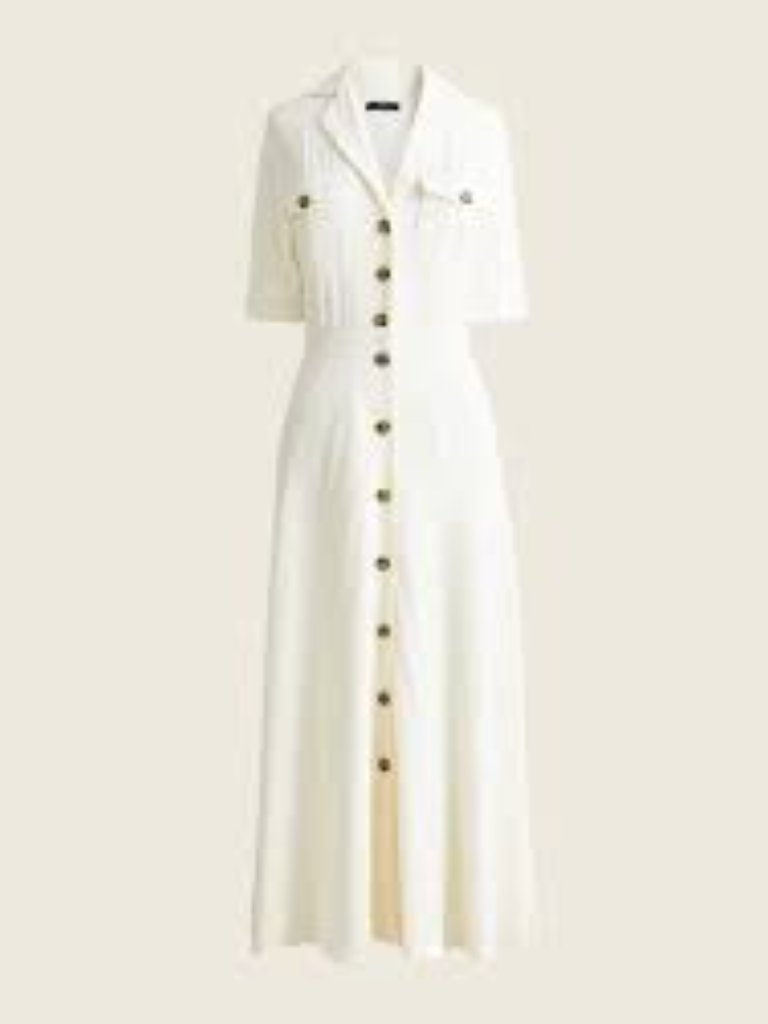 J.Crew White Midi Shirtdress Size 10